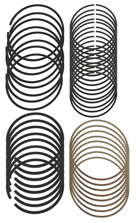 Hastings Piston Ring Sets 2M139040 Rings, Plasma-moly, 4.039 in. Bore, 5/64 in., 5/64 in., 3/16 in. Thickness, 8-Cylinder, Set