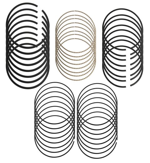 Hastings Premium Ductile Ring Sets 2M5170 Piston Rings, Plasma-moly, 4.000 in. Bore, 1.2mm, 1.5mm, 2.5mm Thickness, 8-Cylinder, Set
