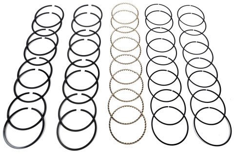 Hastings Premium Ductile Ring Sets 2M5508065 Piston Rings, Sets, 0.065 in. Oversize, 4.065 in. Bore, Plasma-moly, 5/64 in., 5/64 in., 3/16 in. Thickness, L8, V8, Set of 8