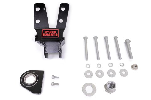 Steer Smarts Yeti XD Sector Shaft Braces for 2020-2025 GLADIATOR, 2018-2025 WRANGLER - 79041001 Steering Box Support, Steel, Black Powdercoat, Track Bar Reinforcement Bracket, Jeep, Kit