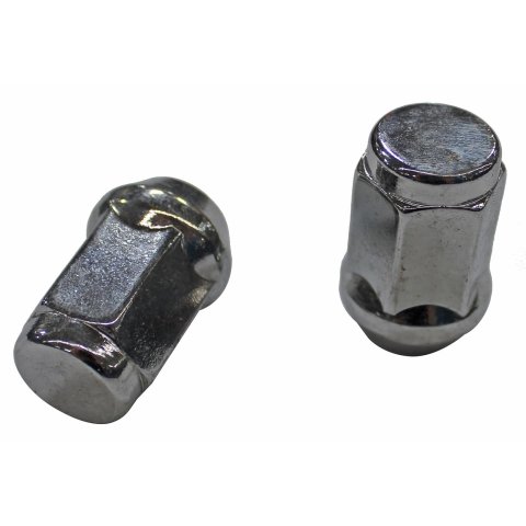 Rocket Racing Standard Lug Nuts C1702H-SET Nuts, Conical Seat, Bulge, 7/16 in. x 20 RH in. Closed End, Chrome Plated, Set of 20