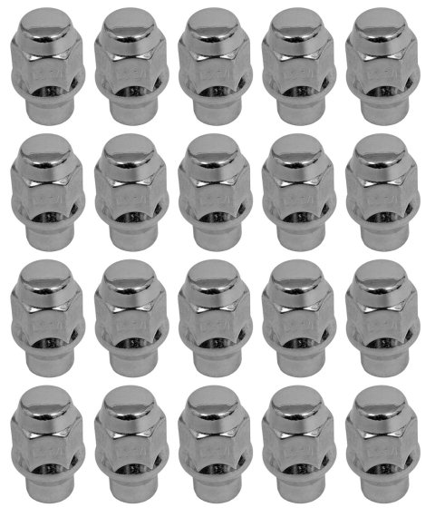 Rocket Racing Standard Lug Nuts C7804-SET Nut, ET Style Bulge Acorn, Steel, Chrome, 1/2 in.-20, Conical, Set of 20
