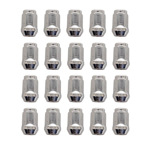 Rocket Racing Standard Lug Nuts C1704H-SET Nuts, Conical Seat, Bulge, 1/2 in. x 20 RH in. Closed End, Chrome Plated, Set of 20
