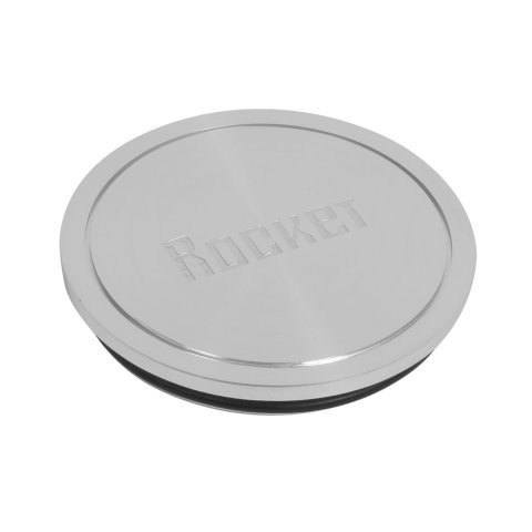 Rocket Racing Center Caps TTF1-01801 Wheel Caps, Flat, Snap-on, Aluminum, Silver, Logo, Each