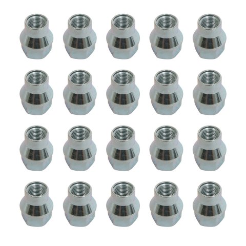 Rocket Racing Standard Lug Nuts C7804-0-SET Nuts, Standard, ET/Ultra - Conical Seat - 60 degree with Shank, Open End Design, 1/2 in.-20 Thread Size, Steel, Chrome, Set of 20