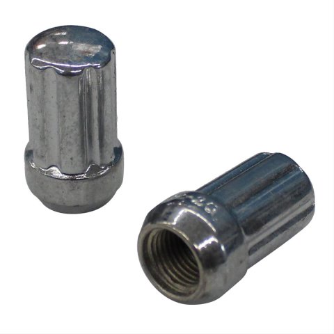 Rocket Racing Spline Drive Lug Nuts C7004-SET Nuts, Conical Seat, Tuner, Steel, Chrome, 1/2 in.-20 RH, Set of 20