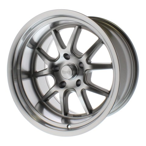 Rocket Racing Attack Titanium Machined Wheels 18x11 Wheel, Machined, Aluminum, Silver, 18 in. x 11.0 in., 5 x 5.00 in./127mm Bolt Circle, 5.00 in. Backspacing, Each