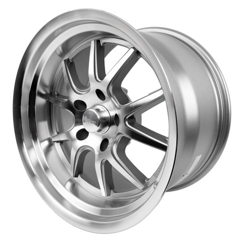 Rocket Racing Attack Titanium Machined Wheels 18x11 Wheel, Machined, Aluminum, Silver, 18 in. x 11.0 in., 5 x 5.00 in./127mm Bolt Circle, 6.00 in. Backspacing, Each