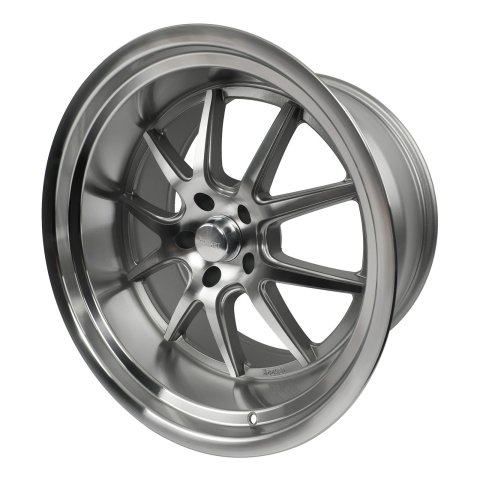 Rocket Racing Attack Titanium Machined Wheels 20x12 Wheel, Machined, Aluminum, Silver, 20 in. x 12.0 in., 5 x 4.75 in./120.65mm Bolt Circle, 6.00 in. Backspacing, Each