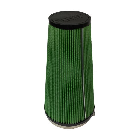 Green Filter High Performance Universal Air Filters 2380 Filter, Conical Flanged, Woven Cotton, Green, 6.000 in. Inlet Flange, 14.00 in. Length, Each