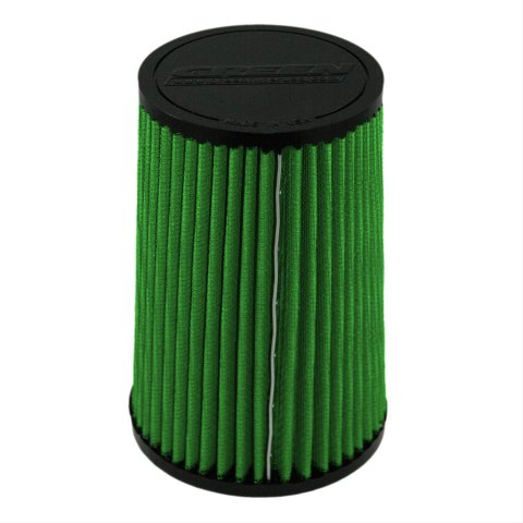 Green Filter High Performance Universal Air Filters 7219 Filter, Conical Flanged, Woven Cotton, Green, 2.75 in. Inlet Flange Diameter, 7.00 in. Length, Each