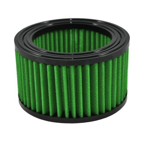 Green Filter High Performance Factory Replacement Air Filters 7198 Filter, Round, 5.375 in. Outer Diameter, 3.750 in. Inner Diameter, 3.188 in. Height, Green, Cotton Gauze, Oiled, Reusable, Chevy, Each