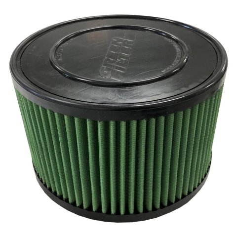 Green Filter High Performance Factory Replacement Air Filters 7229 Filter, Round, Cotton Gauze, Green, 8.80 in. Diameter, 6.14 in. Height, 3.10 in. Inlet Flange Diameter, Ford, Toyota, Each