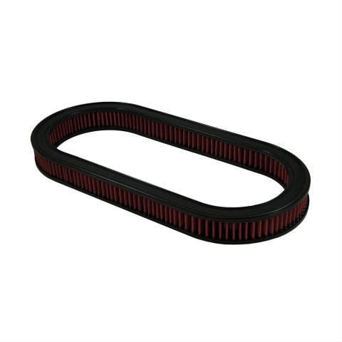 Green Filter High Performance Universal Air Filters 4027 Filter, Oval, Woven Cotton, Red, 9.620 in. Diameter, 2.00 in. Height, Each