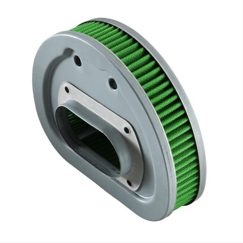 Green Filter High Performance Factory Replacement Air Filters 2465 Filter, Unique, Cotton Gauze, Green, 7.38 in. Diameter, 3.60 in. Inlet Flange Diameter, 1.83 in. Height, Harley-Davidson®, Each
