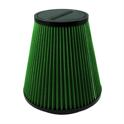 Green Filter High Performance Universal Air Filters 7201 Filter, Conical Flanged, Woven Cotton, Green, 5.50 in. Inlet Flange Diameter, 7.75 in. Length, Each