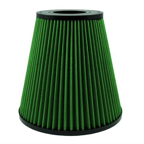 Green Filter High Performance Universal Air Filters 7207 Filter, Conical Flanged, Woven Cotton, Green, 4.00 in. Inlet Flange Diameter, 7.63 in. Length, Each