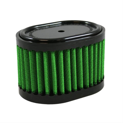 Green Filter High Performance Universal Air Filters 7179 Filter, Conical Oval Flanged, Woven Cotton, Green, 0.940 in. Inlet Flange Diameter, 2.75 in. Length, Each