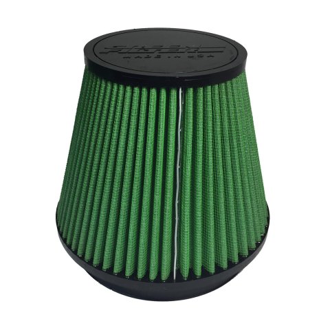 Green Filter High Performance Universal Air Filters 7129 Filter, Conical Flanged, Woven Cotton, Green, 6.00 in. Inlet Flange Diameter, 6.00 in. Length, Each