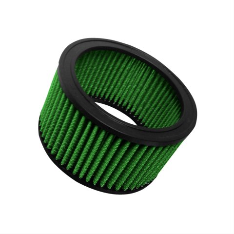 Green Filter High Performance Universal Air Filters 2441 Filter, Performance, Round, Woven Cotton, Green, 4.960 in. I.D., 6.330 in. O.D., 3.380 in. Height