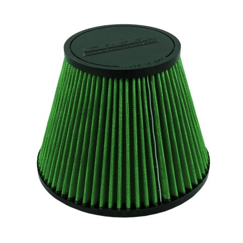 Green Filter High Performance Universal Air Filters 7081 Filter, Conical Flanged, Woven Cotton, Green, 4.50 in. Inlet Flange Diameter, 6.00 in. Length, Each