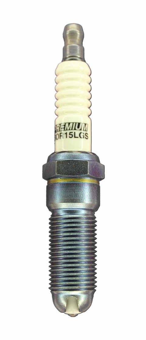 Brisk Premium LGS Spark Plugs ROR15LGS Plugs, LGS, Silver, 14mm Thread Size, 25mm Reach, Tapered Seat, 15 Heat Range, Resistor, Each