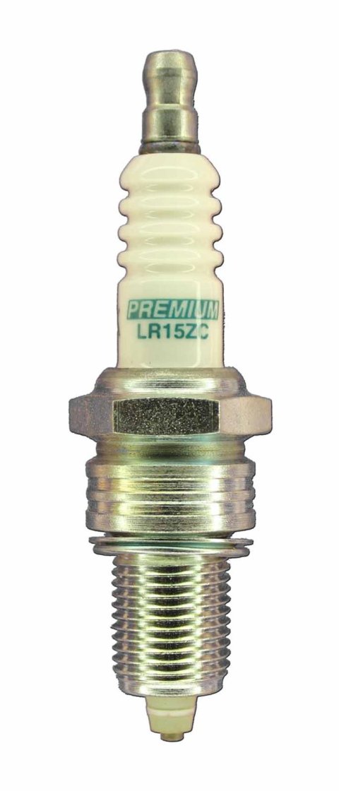 Brisk Multi-Spark Spark Plugs LR15ZC Plugs, Multi-Spark, Copper, 14mm Thread Size, 19mm Reach, Gasket Seat, 15 Heat Range, Resistor, Each