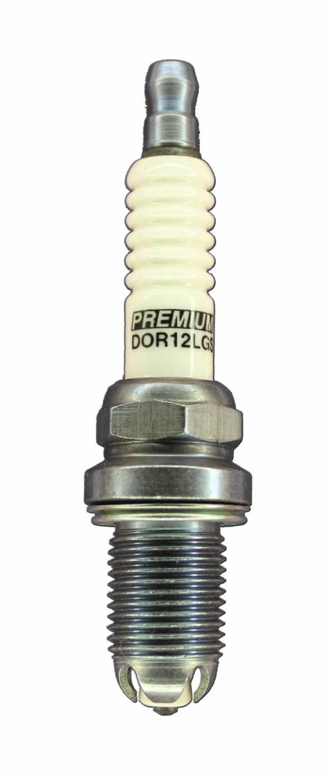 Brisk Premium LGS Spark Plugs DOR12LGS Plugs, LGS, Silver, 14mm Thread Size, 19mm Reach, Gasket Seat, 12 Heat Range, Resistor, Each