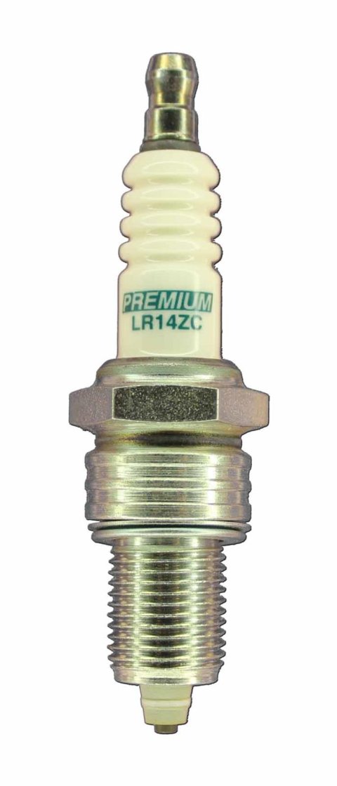 Brisk Multi-Spark Spark Plugs LR14ZC Plugs, Multi-Spark, Copper, 14mm Thread Size, 19mm Reach, Gasket Seat, 14 Heat Range, Resistor, Each