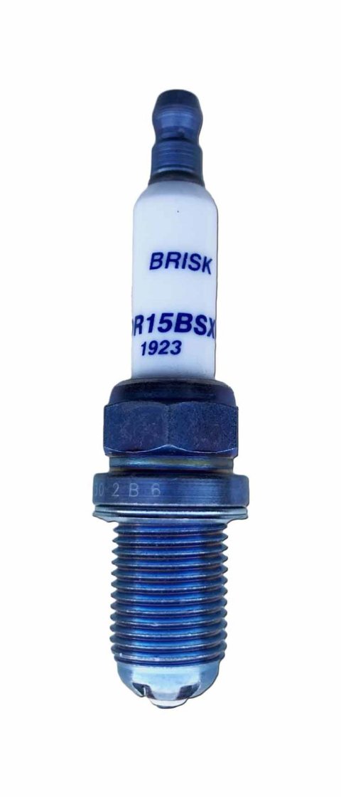 Brisk Premium EVO Spark Plugs DR15BSXC Plugs, EVO, Copper, 14mm Thread Size, 19mm Reach, Gasket Seat, 15 Heat Range, Resistor, Each
