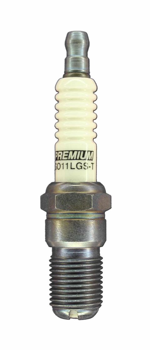 Brisk Premium LGS Spark Plugs GO11LGS-T Plugs, LGS, Silver, 14mm Thread Size, 18mm Reach, Tapered Seat, Each