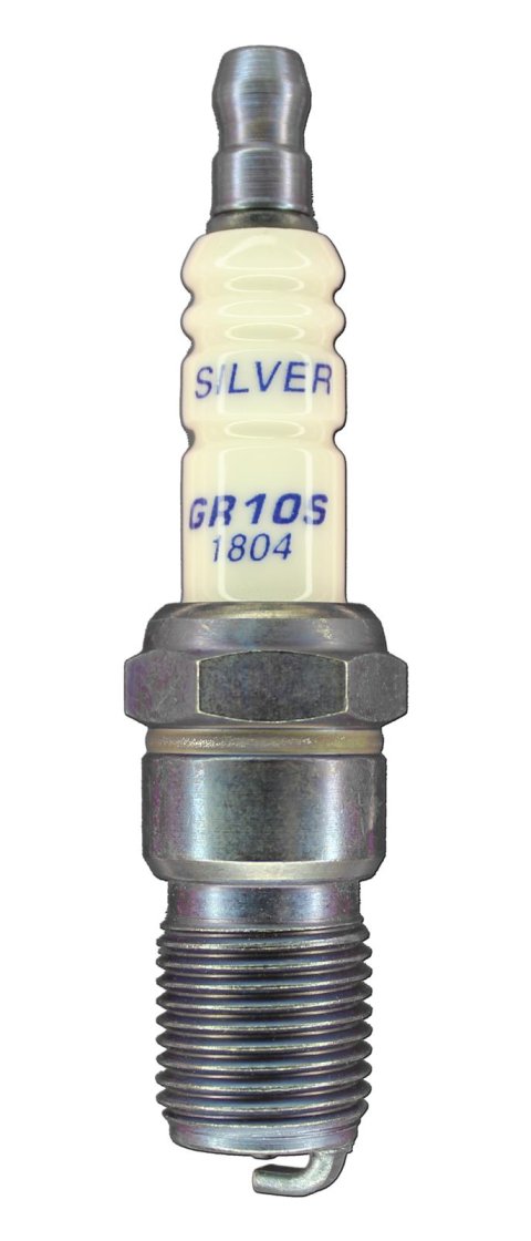 Brisk Silver Racing Spark Plugs GR10S Plugs, Racing, Silver, 14mm Thread Size, 18mm Reach, Tapered Seat, 10 Heat Range, Resistor, Each