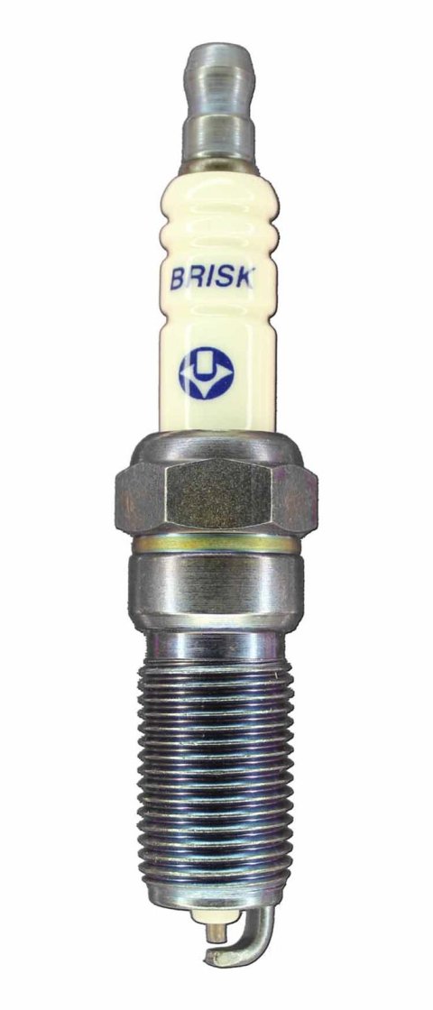 Brisk Silver Racing Spark Plugs RR12YS Plugs, Racing, Silver, 14mm Thread Size, 26.5mm Reach, Tapered Seat, 12 Heat Range, Resistor, Each