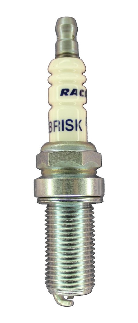 Brisk Silver Racing Spark Plugs ER12S Plugs, Racing, Silver, 14mm Thread Size, 26.5mm Reach, Gasket Seat, 12 Heat Range, Resistor, Each