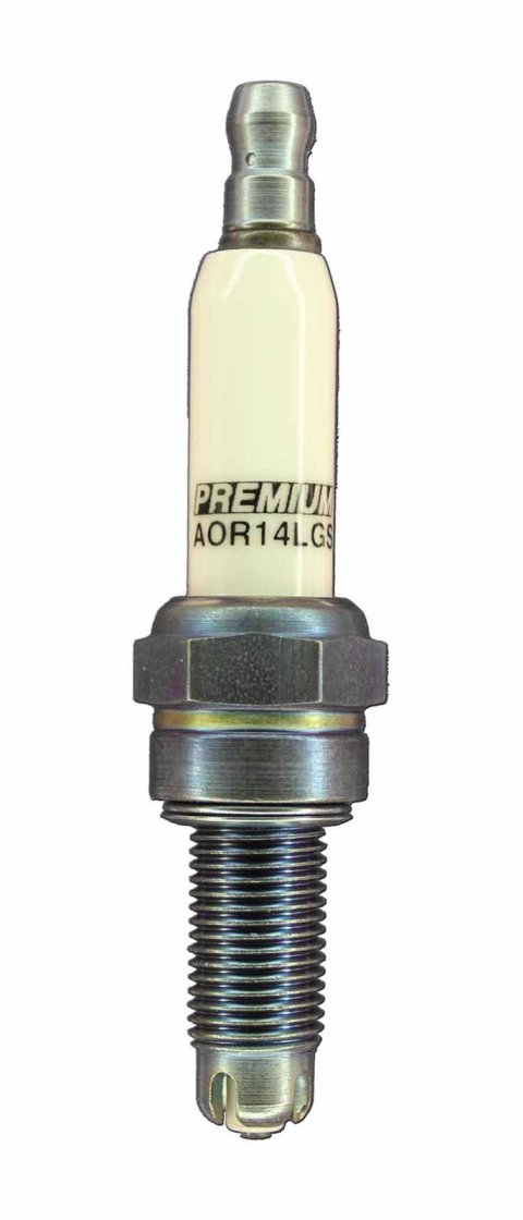 Brisk Premium LGS Spark Plugs AOR14LGS Plugs, LGS, Silver, 10mm Thread Size, 19mm Reach, Gasket Seat, Resistor, Each
