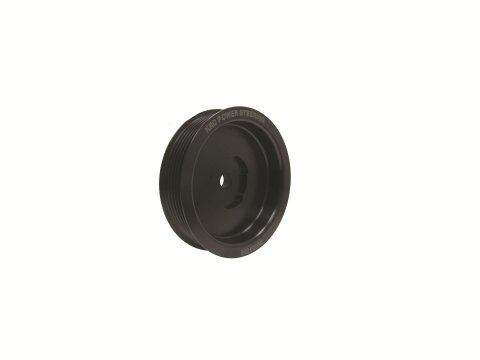 KRC Power Steering R-LOK Crankshaft Pulleys 38240000 Pulley, R-LOK, Crankshaft, Serpentine, 6-Groove, 4.00 in., Aluminum, Black, Chevy, Each