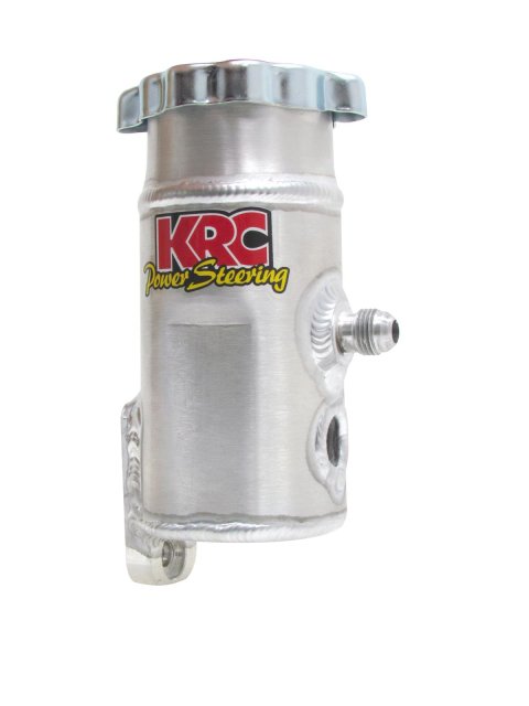 KRC Power Steering Reservoirs 91312000 Reservoir, 8 oz. Capacity, Aluminum, Natural, -6 AN Male Threads Inlet/Outlet