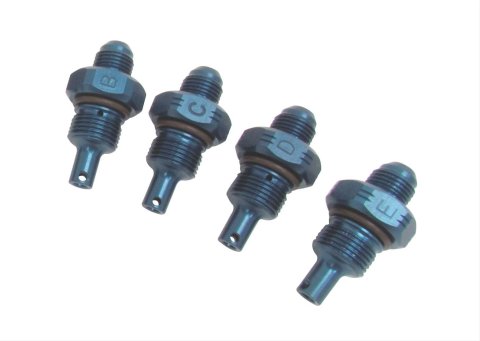 KRC Power Steering Pump Flow Control Fittings 25300912 Fittings, Pump, Increase ID B-E, Aluminum, Blue Anodized, Male -6 AN, for Aluminum Pump, Kit