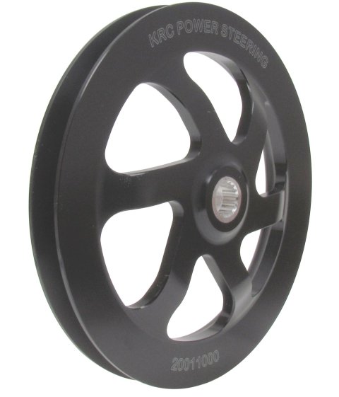 KRC Power Steering Pump Pulleys 20011000 Pulley, Pump, V-Belt, Single Groove, Aluminum, Black Anodized, 6 in. OD, Each