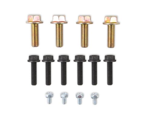 Lakewood Bellhousing Bolts 50368 to Block Fasteners, Bolts, Hex Head, Steel, Black/Gold, Chevrolet, Kit