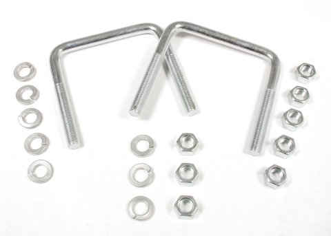 Lakewood Replacement Traction Bar U-Bolt Kits 20570 U-Bolts with Nuts/Washers, Replacement, Slapper/Traction Bars, 3/8 in. Dia., 3 1/2 in. Center to Center, Pair