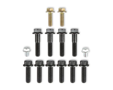 Lakewood Bellhousing Bolts 50373 to Block Fasteners, Bolts, Hex Head, Steel, Black/Gold, for Use with the LK9000 On Small Block Fords, Kit