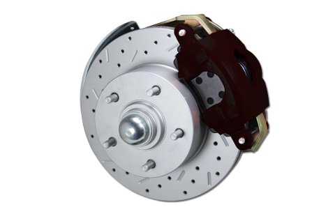 LEED Brakes Front Disc Brake Conversion Kits BFC1002SMX Kit, Conversion, Cross-Drilled/Slotted Rotors, Vented, Cast Iron Calipers, Black Powdercoated, Stock Ride Height, 5 x 4.75 in., Kit