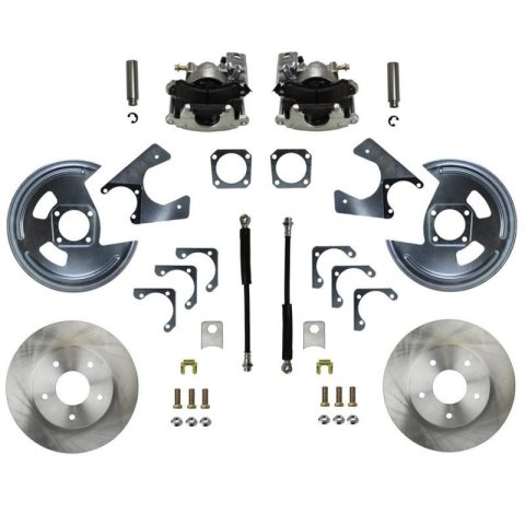 LEED Brakes Rear Disc Brake Conversion Kits RC1001 Kit, Conversion, Solid Surface Rotors, Zinc Plated Calipers, Buick, Chevy, GMC, Oldsmobile, Pontiac, Kit