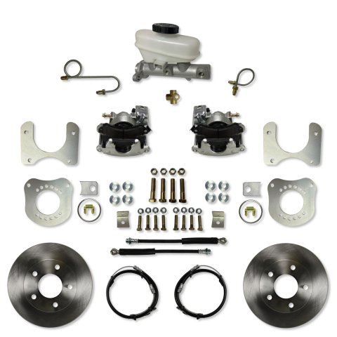 LEED Brakes Rear Disc Brake Conversion Kits for 1987-1992 MUSTANG - RC0013 Kit, Drum to Conversion, Single Piston, Solid Surface Vented Rotors, 5-Lug, Zinc Plated Calipers, Master Cylinder, Ford, Kit
