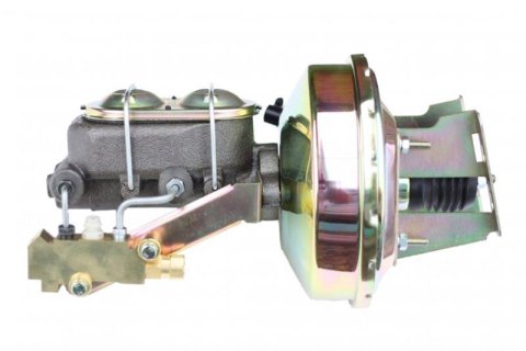 LEED Brakes Master Cylinder and Brake Booster Combos 3Q1A1 9 in. Booster, Zinc, Firewall Mount, Dual Bowl Cylinder, Cast iron, Natural, Non-Adjustable Proportioning Valve, Disc/Drum, Kit