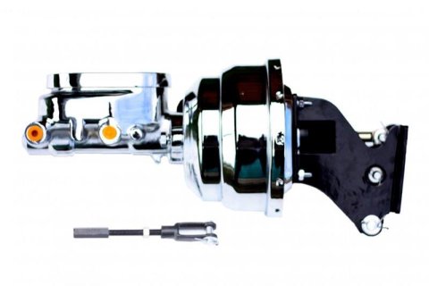LEED Brakes Master Cylinder and Brake Booster Combos 796 8 in. Booster, Chrome, Firewall Mount, Dual Bowl Cylinder, Aluminum, Chrome, Disc/Drum or Disc/Disc, Kit