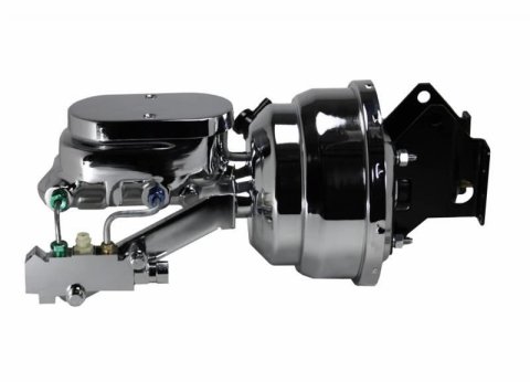 LEED Brakes Master Cylinder and Brake Booster Combos for 1960-1972 F-100 - E96B4 8 in. Booster, Chrome, Firewall Mount, Dual Bowl Cylinder, Aluminum, Chrome, Non-Adjustable Proportioning Valve, Disc/Disc, Kit