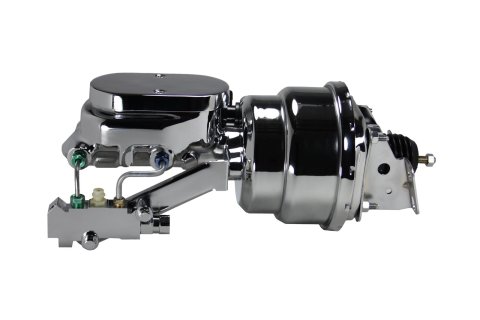LEED Brakes Master Cylinder and Brake Booster Combos 2L6B4 7 in. Booster, Chrome, Firewall Mount, Dual Bowl Cylinder, Aluminum, Chrome, Non-Adjustable Proportioning Valve, Disc/Disc, Kit