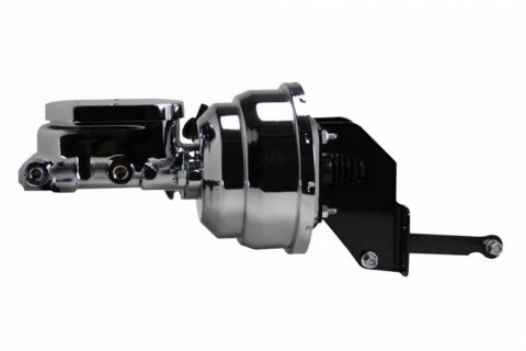 LEED Brakes Master Cylinder and Brake Booster Combos A96 8 in. Booster, Chrome, Firewall Mount, Dual Bowl Cylinder, Aluminum, Chrome, Disc/Drum or Disc/Disc, Kit